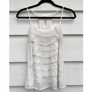 White Ruffled Akira Tank Blouse